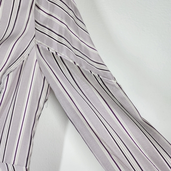 TAILORED REBECCA TAYLOR JUNIPER SILK BLEND NECKTIE STRIPED DRESS - Picture 7 of 12